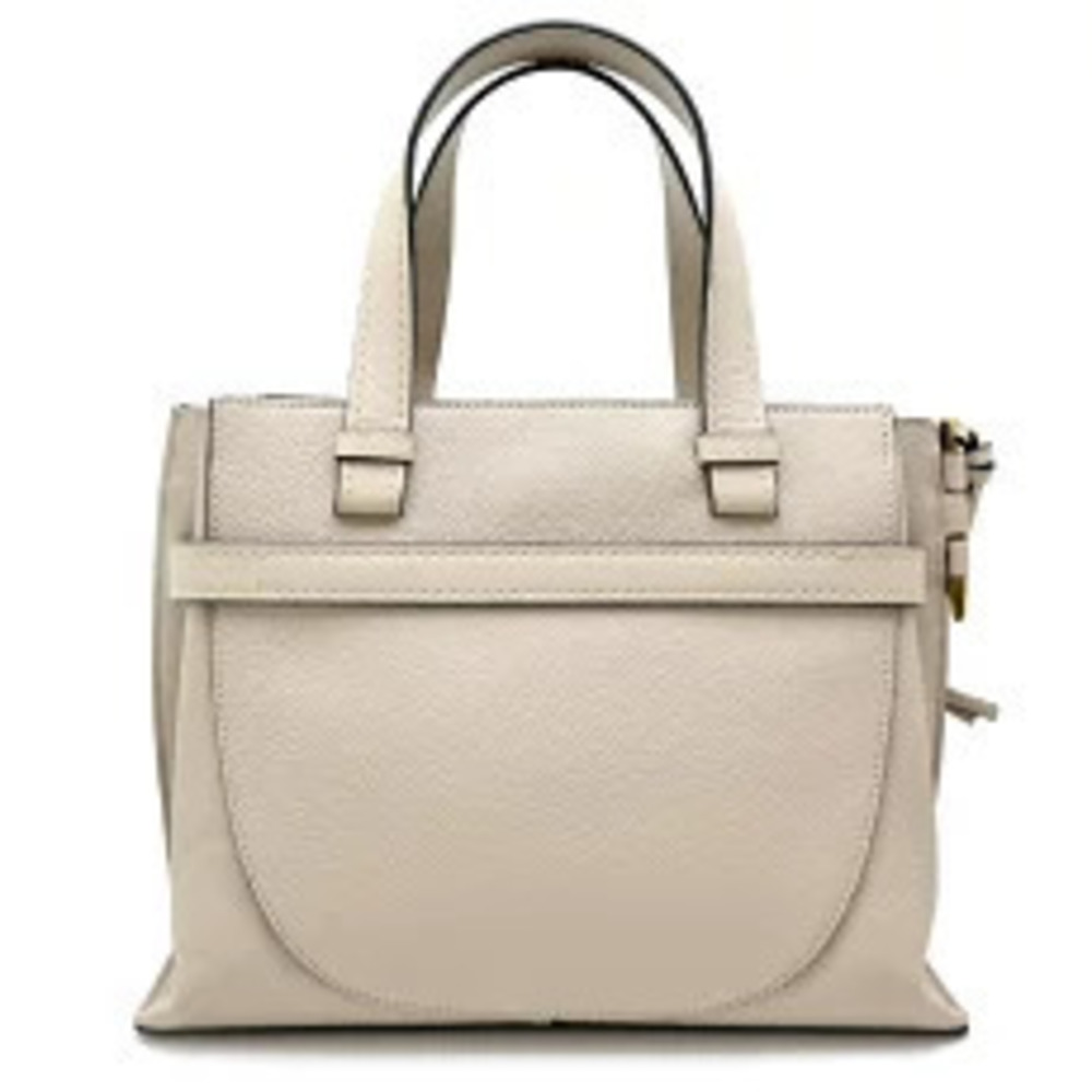 Loewe Leather Shoulder Top Gate Handle Bag Gray Greige Gray